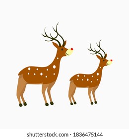 vector illustration image of deer , perfect for winter products. such as making banners, etc.