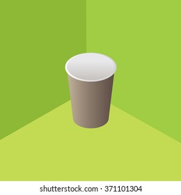 Vector illustration with the image of disposable cups for water, drink. 