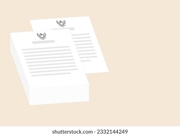 Vector illustration. The image of document businessmen or clerks, office workers, lawyers, civil servants and client signatories contract. Modern concept for web banner, web sites, infographics