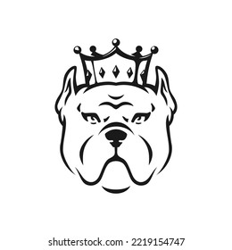 Vector illustration image of a dog head wearing a crown on white background