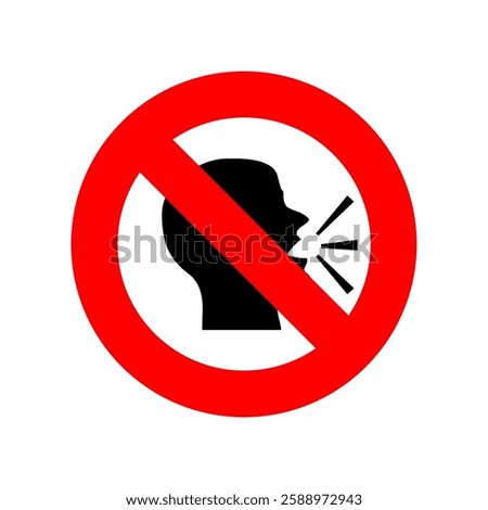 Vector illustration image don't be noisy in the room or library. EPS 10