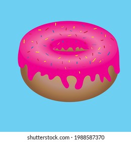 vector illustration with
the image of a donut with glaze