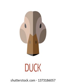 Vector illustration image of a duck head in the style of flat art.