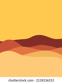 Vector illustration image of dunes, waves in brownish-beige colors. Background abstraction.