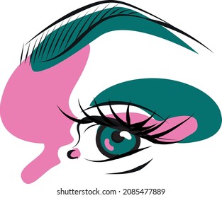 Vector illustration.  Image of a female eye with makeup.  Ideal for logo, print