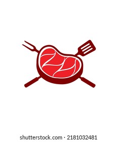 Ilustración vectorial con la imagen de la carne a la parrilla