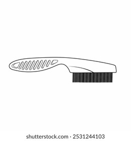 vector illustration image of a hair comb object, for combing hair in black and white or line art