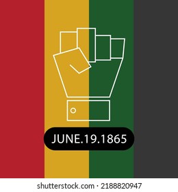 Vector illustration. The image has a background of four colors, red, yellow, green, and black, with a hand in the middle of the image, along with the words.