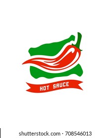 Vector illustration with the image of hot peppers. Logo. Icon.