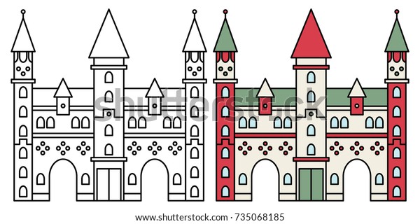 Vector Illustration Image House Contour Color Stock Vector Royalty Free