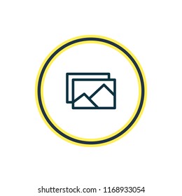 Vector illustration of image icon line. Beautiful entertainment element also can be used as picture icon element.