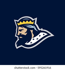 Vector illustration with the image of the king. Logo. Mascot.