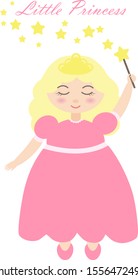 Vector illustration with the image of a little princess girl.