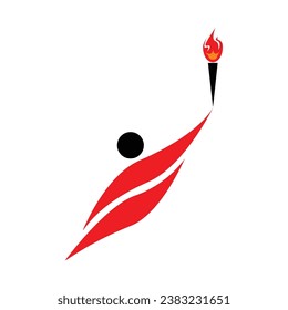 vector illustration image of a man carrying a fire torch
