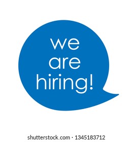 Vector illustration with the image of the message in which it is written we are hiring. open vacancy