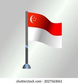 vector illustration image of the national flag of Singapore