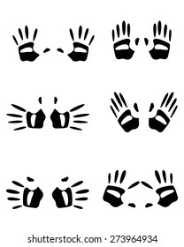 Vector illustration of an image of palm silhouettes on white