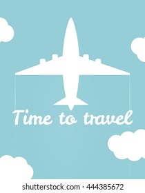   Vector an illustration with the image of the plane for a banner and a leaflet travel
