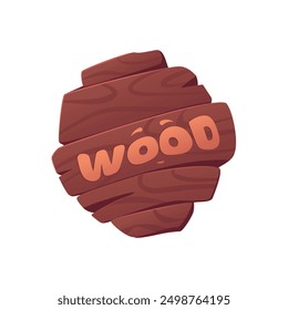 Ilustración vectorial con la Imagen de un tablero de madera redondo sobre un fondo blanco.