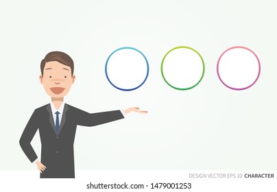 vector illustration image of salesman character 
