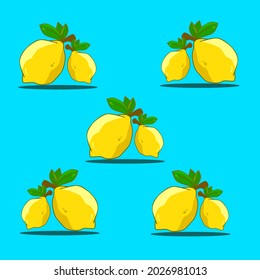 vector illustration image of several yellow lemons