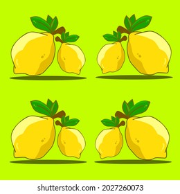 vector illustration image of several yellow lemons