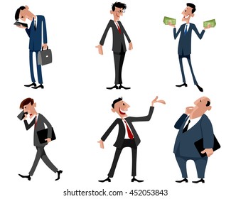 Vector illustration image of a six businessmen set