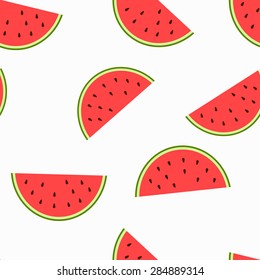 Vector illustration. The image slices of watermelon with seeds.