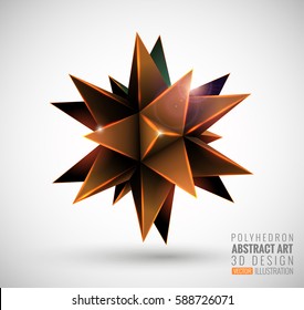 Vector illustration with the image of stars, 3D polyhedron. Abstract explosion. Design element, background for your project. Other variations and colors you can find in my portfolio.