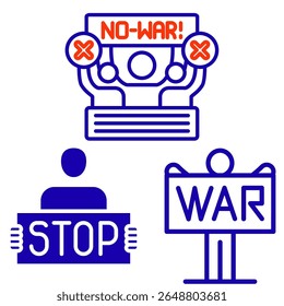 Ilustración vectorial Imagen de la campaña Stop War