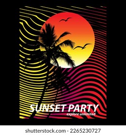 vector illustration image sunset design