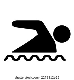 Vector illustration, image of a swimmer's web icon. Isolated on a white background.