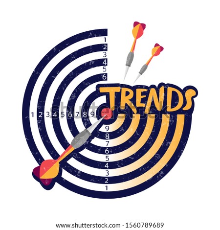 Vector illustration image of a target for darts and the inscription trends