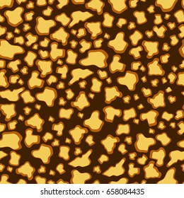 Vector illustration. An image of the texture of animal skins, cheetah. Light spots on a dark background.