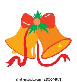 vector illustration image of two christmas bells for christmas decoration and christmas decoration background