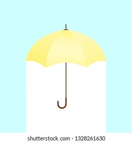 vector illustration with the image of an umbrella on the background of the rain