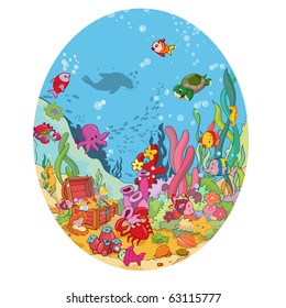 vector illustration, image of wildlife in the ocean, cartoon concept.