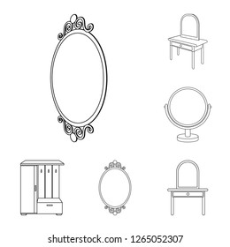 Vector illustration of  and imagery icon. Set of  and reflection vector icon for stock.
