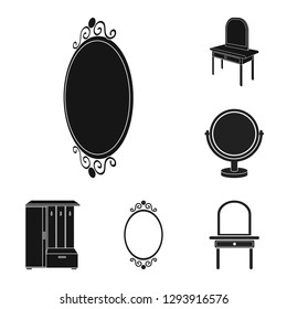 Vector illustration of  and imagery symbol. Collection of  and reflection stock symbol for web.