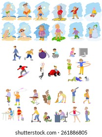 Vector illustration of images of children set