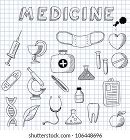 Vector illustration of the images on the theme of Medicine