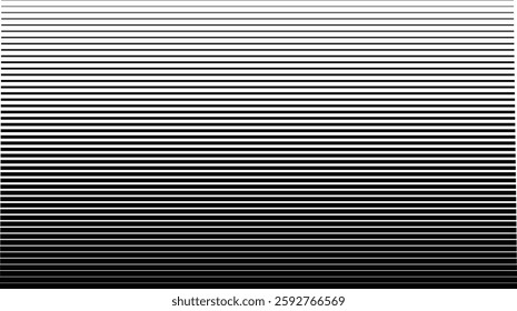Vector illustration images are parallel black lines from small to large sizes arranged vertically.