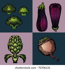 Vector illustration - image-vector images on the theme of vegetables