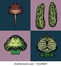 Vector illustration - image-vector images on the theme of vegetables