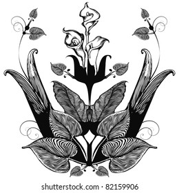 Vector illustration - image-vector images on the flowers theme