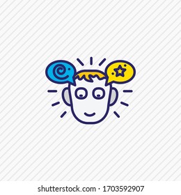Vector illustration of imagination icon colored line. Beautiful emotions element also can be used as creativity icon element.