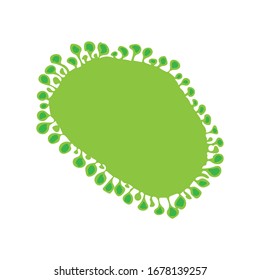 Vektorillustration zur Nachahmung eines mikroskopischen Koronavirus-Teilchens durch ein Elektronenmikroskop.Grafisches Element und Vorlage,abstraktes Gesundheitskonzept.
