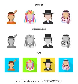 Vector illustration of imitator and resident icon. Set of imitator and culture stock vector illustration.