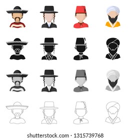Vector illustration of imitator and resident icon. Set of imitator and culture stock vector illustration.