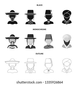 Vector illustration of imitator and resident icon. Set of imitator and culture stock vector illustration.